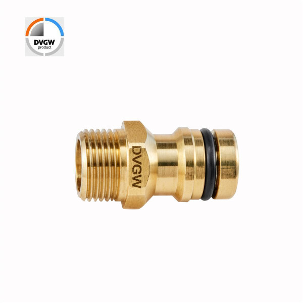 GEKA® plus Stecksystem Gerätestecker Messing Trinkwasser 1/2" (20,95mm)