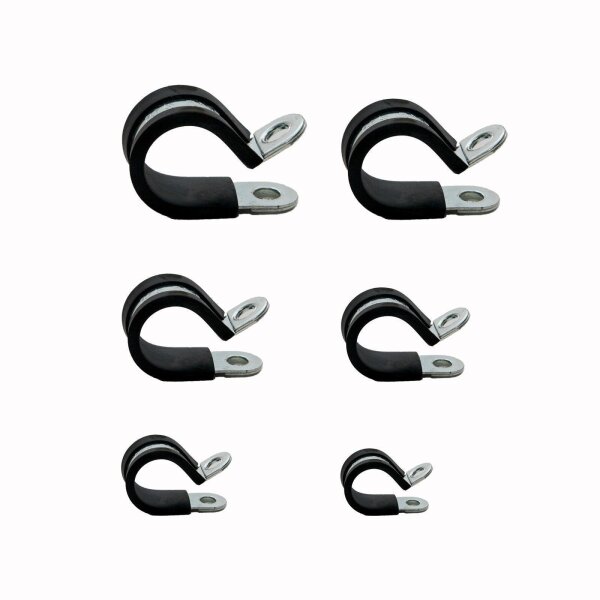 Rohrschelle Rohrschellen Leitungsschelle Schelle gummiert Gummi W1 verzinkt -  15-22 mm