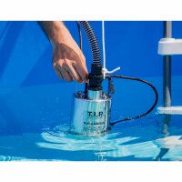 T.I.P. FlatOne6000INOX,30440 Drainage Pump - Pool Drainage Pump Stainless  Steel (6,000 l/h Flow Rate, 1 mm Flat Suction, 6 m Delivery Height,  Prevents Sucking of the Pool Floor Film, with Check Valve) 