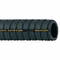 HEDUFLEX GRECATO Gummi Saug-/Druckschlauch mit hochkant gewellter Au&szlig;endecke f&uuml;r Betriebswasser und G&uuml;lle 76 mm
