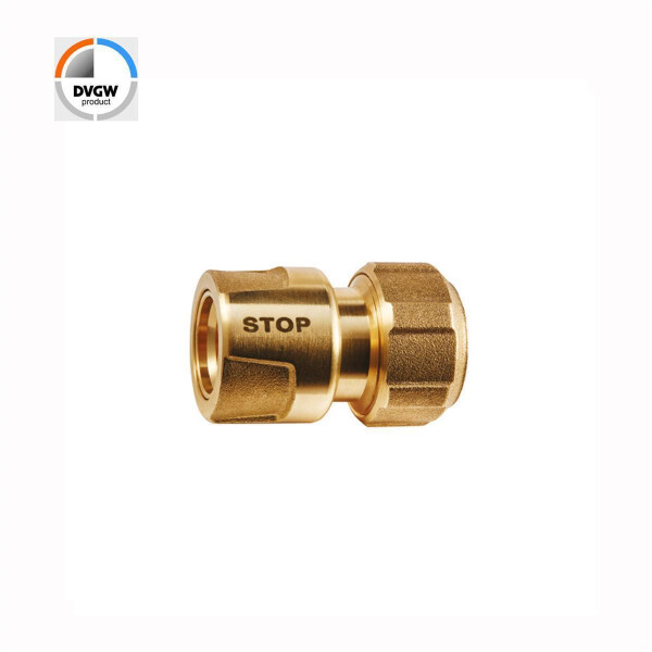 GEKA® plus Stecksystem Schlauchstücke mit Wasserstopp Messing Trinkwasser 3/4" (19mm)
