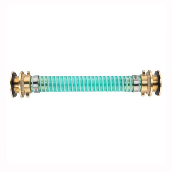 GEKA® Regentonnen Verbinder Set Messing mit Sprialschlauch 1" Länge 25cm
