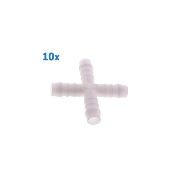 Kreuz Stück Schlauchverbinder aus Kunststoff - POM Pack (10 Stück)