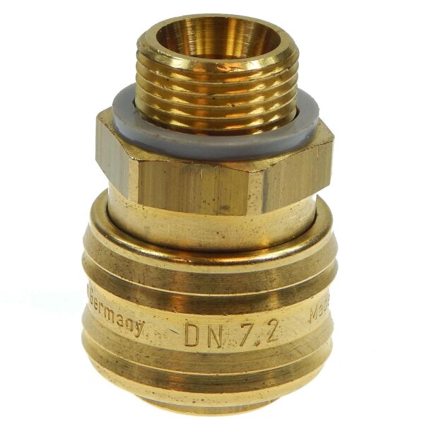Compressed air coupling Brass nw 7,2 Coupling socket External thread 1/2&quot;