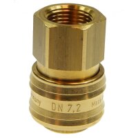 Compressed air coupling brass nw 7,2 Coupling socket female thread 3/8&quot;