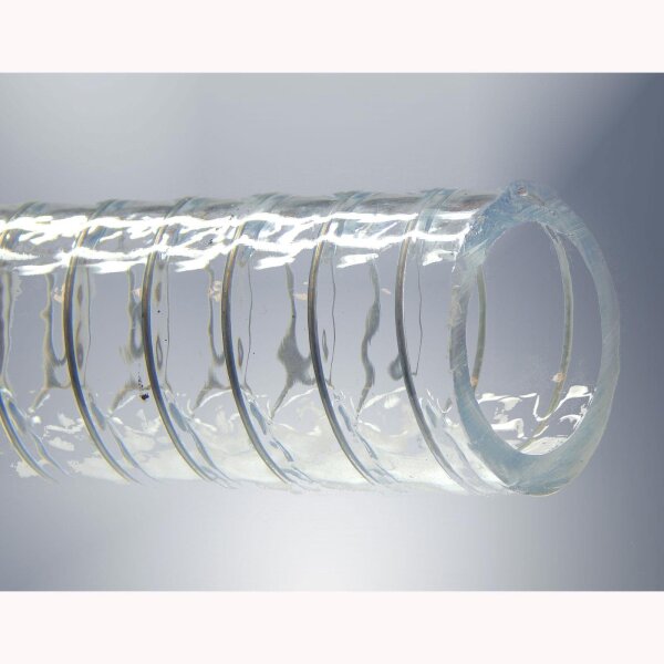 Saugschlauch Spiralschlauch Stahlspirale Abwasserschlauch transparent (Meterware)12mm