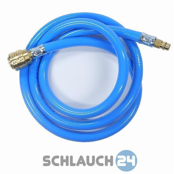 Druckluftschlauch Soft Blau Meterware Set mit Anschlüssen 6 mm 1 m