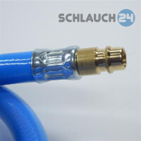 Druckluftschlauch Soft Blau Meterware Set mit Anschl&uuml;ssen 6 mm 2,5 m